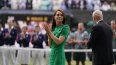 Catalina, princesa de Gales, observa luego de que el español Carlos Alcaraz superó al serbio Novak Djokovic en la final varonil del torneo de tenis de Wimbledon, en Londres, el domingo 16 de julio de 2023.&nbsp;
