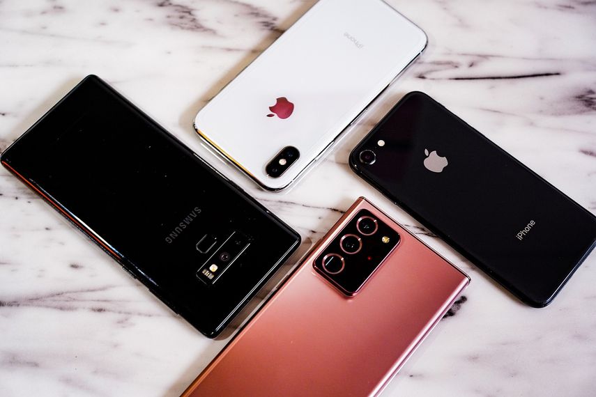 Imagen referencial a&nbsp; unos smartphones.