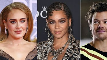 En esta combinación de fotografías, Adele, Beyonce y Harry Styles.