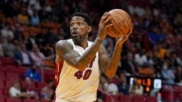 Udonis Haslem, del Heat de Miami, en duelo ante los Kings de Sacramento, el 28 de marzo de 2022, en Miami.&nbsp;