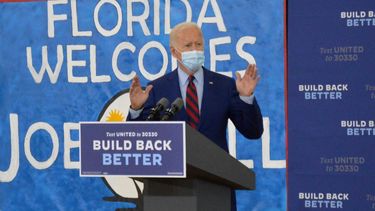 El candidato dem&oacute;crata a la presidencia de EEUU, Joe Biden, durante su comparecencia en Miami, el lunes 5 de octubre de 2020.