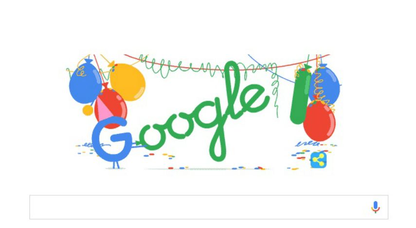 Google celebra su 18º Aniversario utilizando un doodle diseñado por el artista estadounidense Gerben Steenk