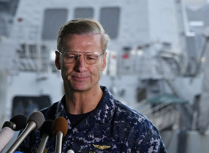 Una fotografía de archivo del 18 de junio de 2017 muestra al&nbsp;vicealmirante&nbsp;Joseph&nbsp;Aucoin, comandante de la 7ª flota de EEUU, que fue destituido este miércoles.&nbsp;