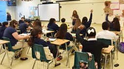 Vista parcial del aula de una escuela en Miami. Vista parcial del aula de una escuela en Miami.