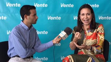 María Corina Machado, coordinadora nacional de Vente Venezuela, durante una entrevista transmitida el 14 de diciembre de 2018.