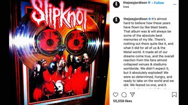Captura de pantalla de la cuenta de Instagram de la banda de heavy metal Slipknot.&nbsp;