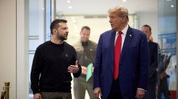 El presidente ucraniano Volodimir Zelenski (izq.) y el presidente de Estados Unidos, Donald Trump, reunidos el 27 de septiembre de 2024 en Nueva York.