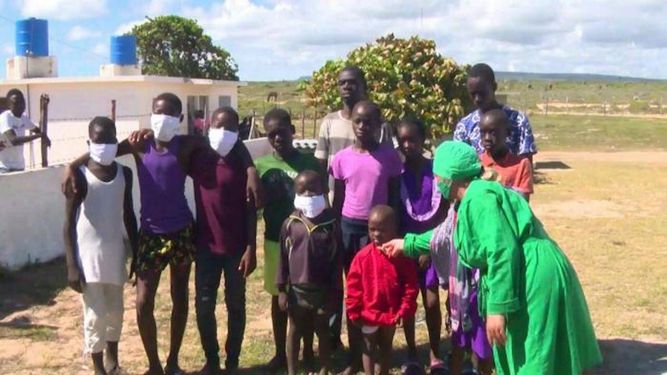 Haitianos, en un campamento de refugiados en Cuba.&nbsp;