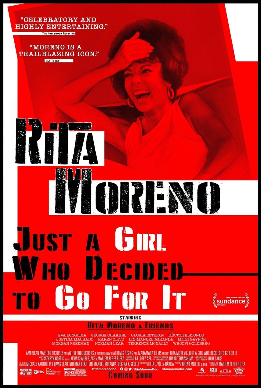 En esta imagen difundida por Roadside Attractions, el póster del documental Rita Moreno: Just a Girl Who Decided to Go for It, dirigido por Mariem Pérez Riera.&nbsp;