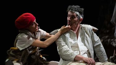 Escena de la obra Yo soy Don Quijote de la Mancha, propuesta de Argentina en el Festival Internacional de Teatro Hispano de Miami.&nbsp;