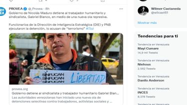 Gabriel Blanco, activista de DDHH en Venezuela.