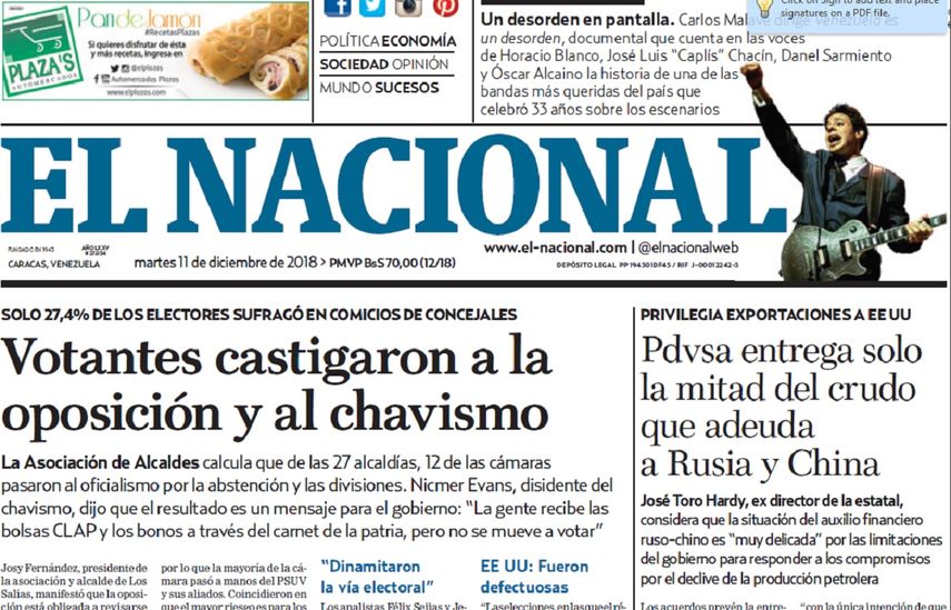 EL NACIONAL 12 diciembre Portada .jpg