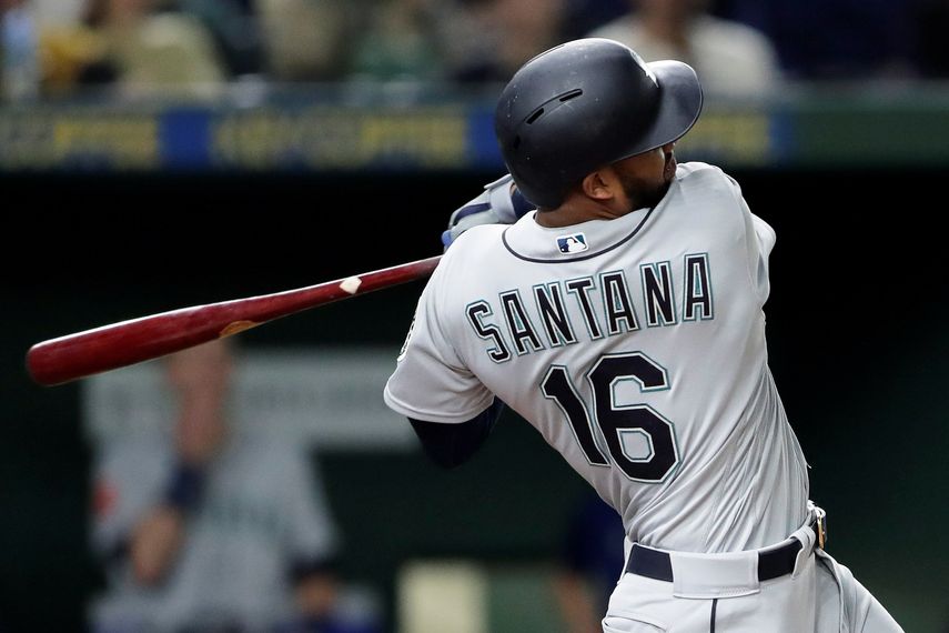 El dominicano Domingo Santana, jardinero derecho de los Marineros de Seattle, suma 11 impulsadas. Segundo en el departamento, solo superado por las 13 de Cody Bellinger.