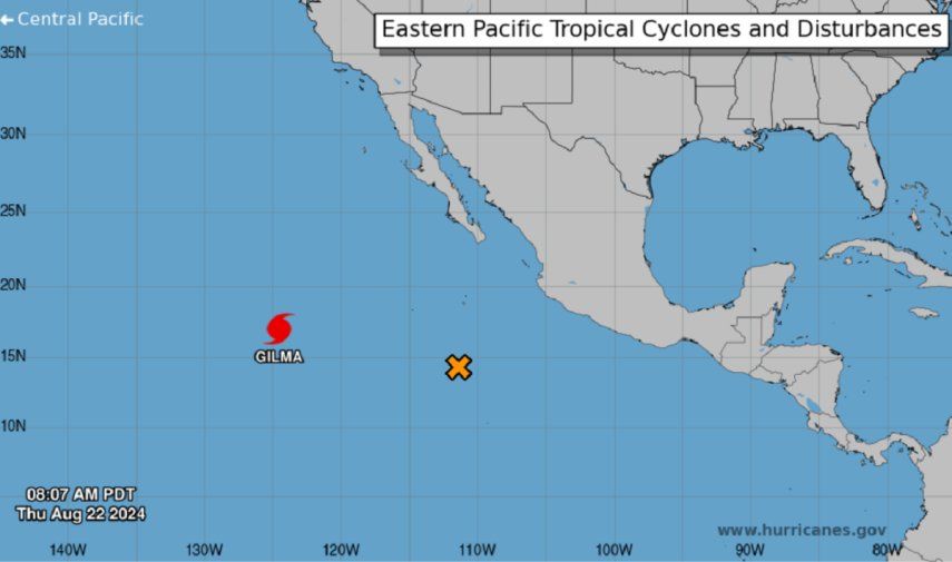 Gilma, que el domingo alcanzó la categoría de tormenta tropical, podría seguir ganando fuerza el jueves. No se han activado alertas ni avisos en la costa.