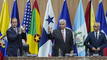 El presidente de Panamá, José Raúl Mulino, en la inauguración de la 56° Asamblea General de la OEA en Ciudad de Panamá, el 22 de junio de 2026