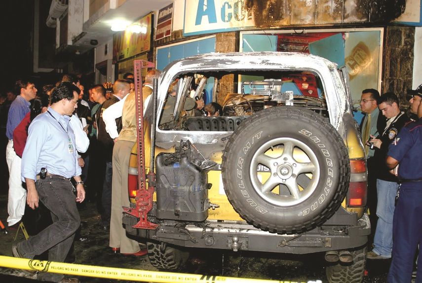 Vehículo en el que se trasladaba el fiscal Danilo Anderson en el momento de su asesinato