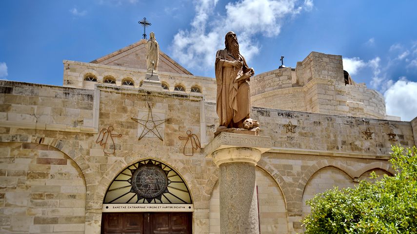 Iglesia de Santa Caterina, adyacente a la Basílica de la Natividad, Belén, hoy Palestina.