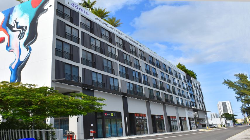 Fachada del hotel Domio, en Wynwood.