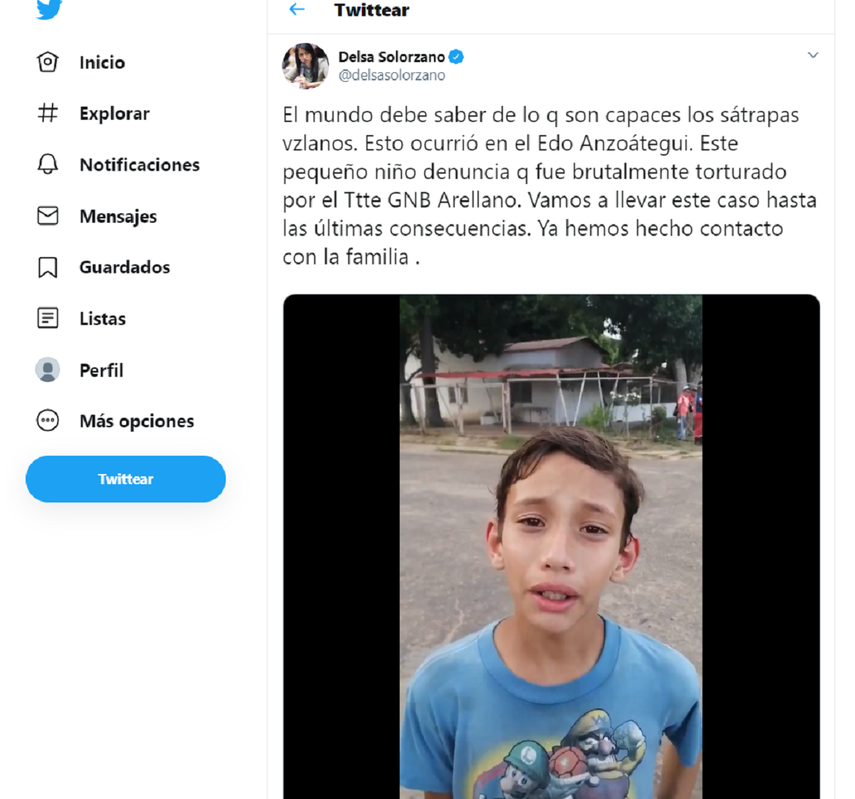 El video en el que el ni&ntilde;o denuncia los maltratos recibidos por un teniente de la Guardia Nacional fue difundido en las redes sociales.&nbsp;