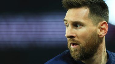 El argentino Lionel Messi, del París Saint-Germain, durante el partido contra Lyon en la liga francesa, el domingo 2 de abril de 2023.&nbsp;