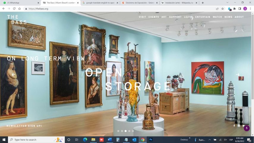 Consulte el portal thebass.org en Internet para obtener información. The Bass Museum of Art está ubicado en Miami Beach.