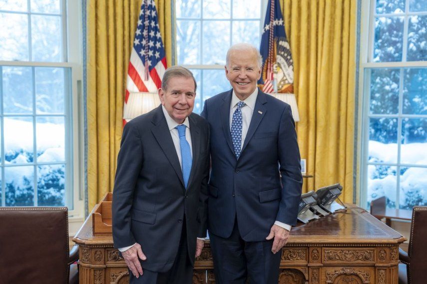 Edmundo González Urrutia recibido en la Casa Blanca por Joe Biden el 06ENE25.&nbsp;