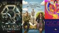 En esta combinación de fotografías el arte promocional de Stowaway, que se estrena el 22 de abril en Netflix, la nueva serie Rutherford Falls, que se estrena el 22 de abril en Peacock y los Oscar, que se transmitirán el 25 de abril por ABC.&nbsp;