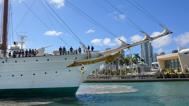 El buque&nbsp;Juan&nbsp;Sebastián de Elcano llega a&nbsp;Miami.