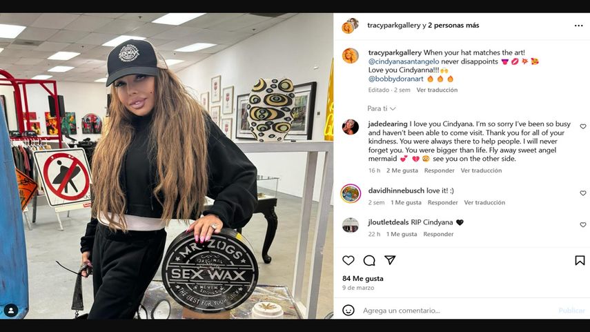 La actriz y modelo Cindyana Santangelo.