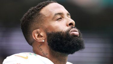 Odell Beckham Jr., en ese entonces de los Dolphins de Miami, durante la previa de un juego del equipo, el 27 de octubre de 2024. Odell Beckham Jr., en ese entonces de los Dolphins de Miami, durante la previa de un juego del equipo, el 27 de octubre de 2024.