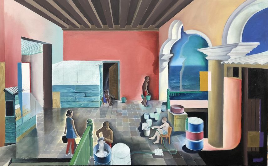 “Solar I”, óleo sobre lienzo, pieza de Piki Mendizabal que conforma la muestra 