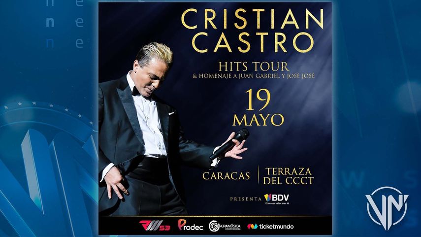 Imagen promocional de “Cristian Castro Hits Tour & Homenaje a Juan Gabriel y José José”.&nbsp;