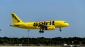 Un avión de Spirit Airlines antes del aterrizaje. Un avión de Spirit Airlines antes del aterrizaje.