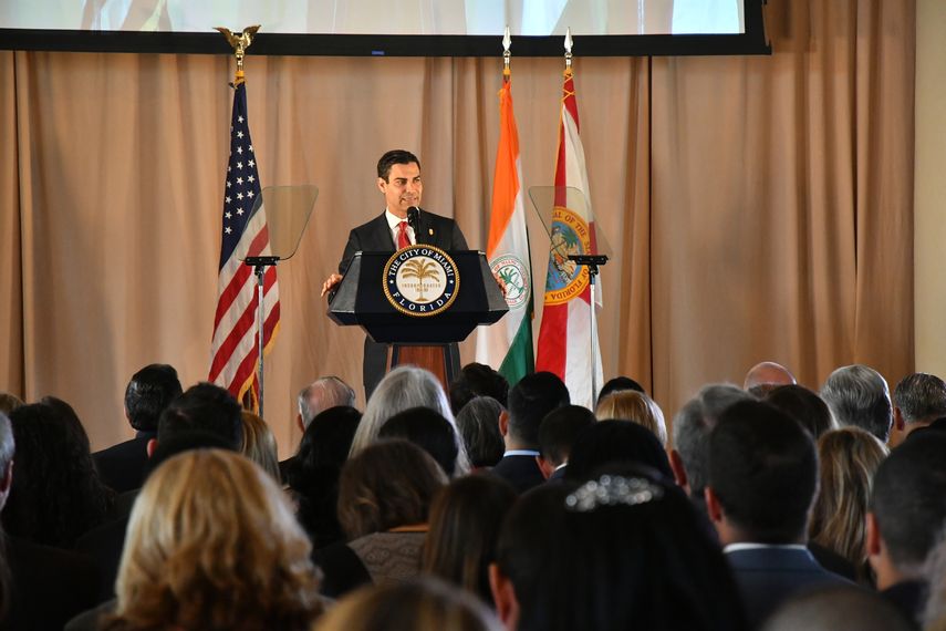 Francis Suárez dio su discurso del estado de la ciudad de Miami en la Torre de la Libertad, edificio del Miami Dade College, localizado en el downtown.
