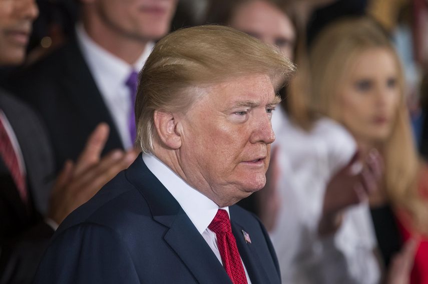 Donald Trump, presidente de los Estados Unidos, durante un acto en la&nbsp;Sala Este de la Casa Blanca, el jueves 26 de octubre de 2017, en Washington.