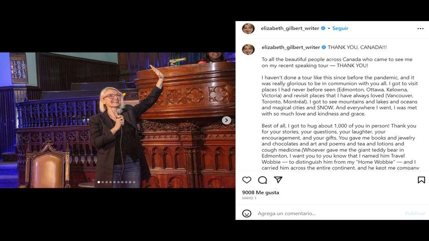 La escritora estadounidense Elizabeth M. Gilbert.