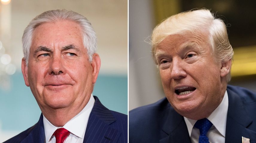 Donald Trump (der.), presidente de los EEUU, y Rex Tillerson (izq.), secretario de Estado.