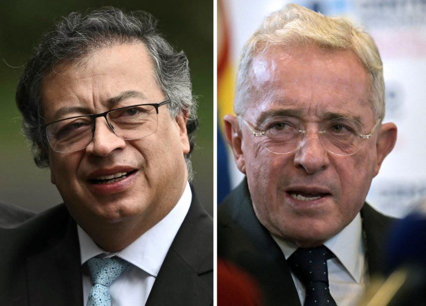 El presidente Gustavo Petro y el expresidente Álvaro Uribe Vélez.