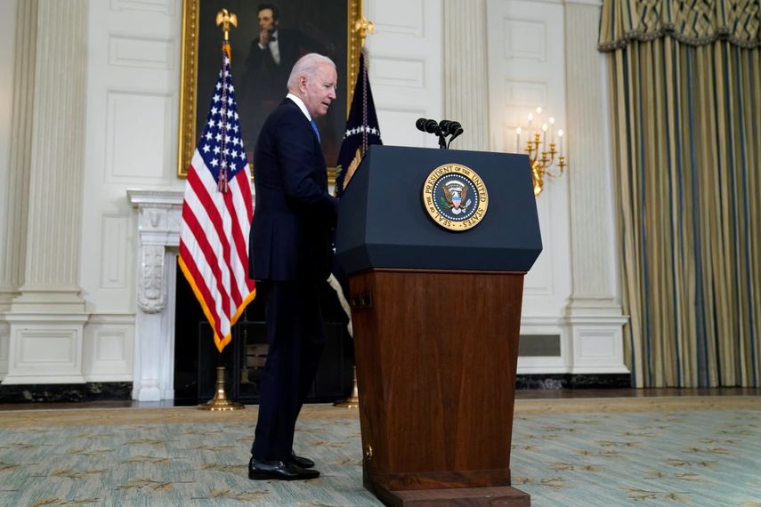 El presidente Joe Biden durante una conferencia en la Casa Blanca, en Washington, el miércoles 5 de mayo de 2021.&nbsp;