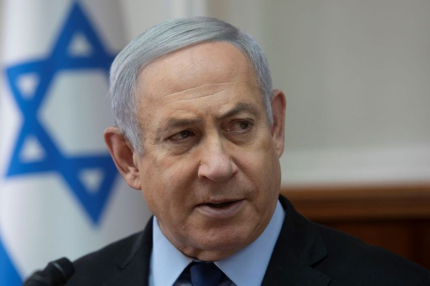 El primer ministro israel&iacute; Benjamin Netanyahu en la reuni&oacute;n de gabinete en su despacho en Jerusal&eacute;n el 24 de noviembre del 2019.&nbsp;