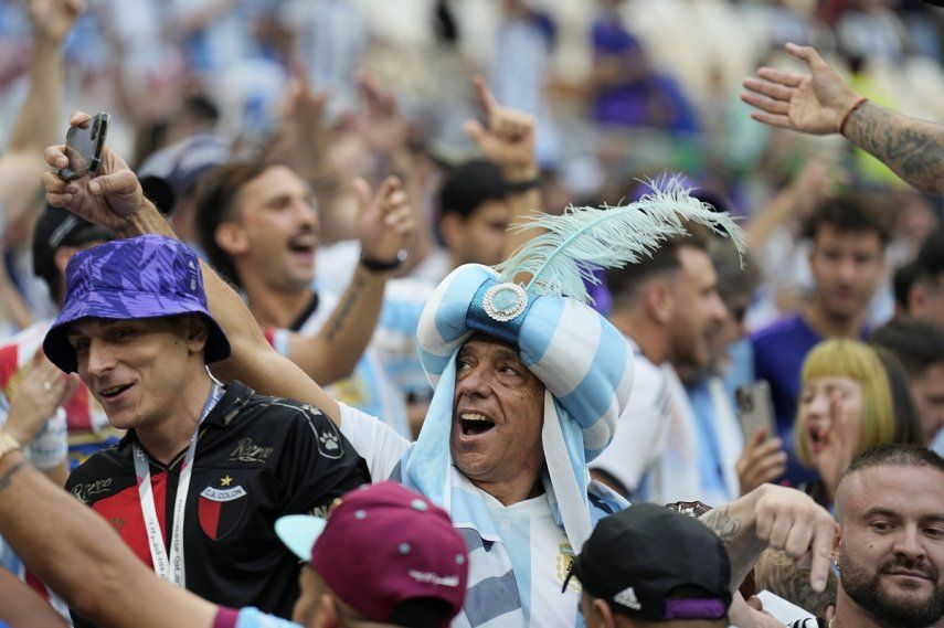 Hinchas de Argentina previo a la final de la Copa Mundial entre Argentina y Francia en el estadio Lusail, el domingo 18 de diciembre de 2022, en Lusail, Qatar.&nbsp;&nbsp;