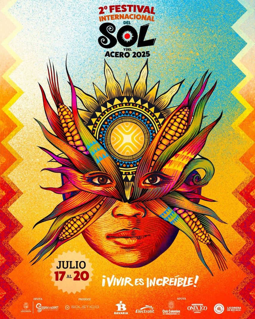 Flyer oficial del Festival del Sol y del Acero 2025. 