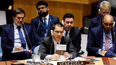 Jorge Arreaza, canciller del régimen de Nicolás Maduro, interviene ante el Consejo de Seguridad de la ONU el 26 de febrero de 2019.