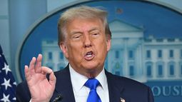El presidente de Estados Unidos Donald J. Trump en una conferencia de prensa en la Casa Blanca.