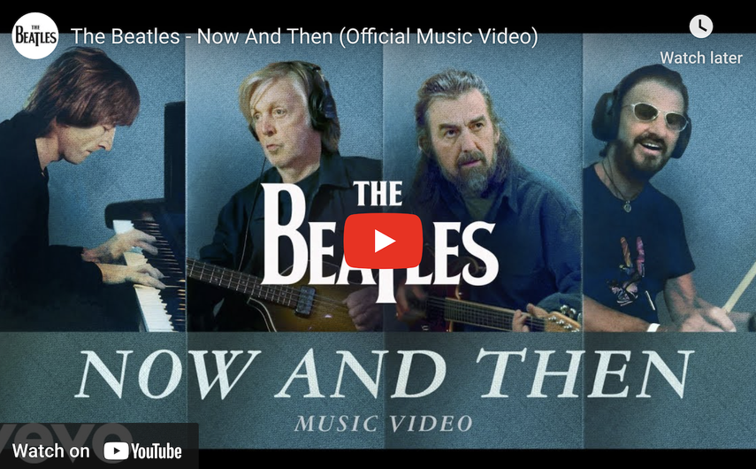 Video oficial de la canción Now and Then, de los Beatles.&nbsp;