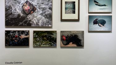 Obras de Claudia Cebrian, una de las seis artistas que exponen en la muestra Miradas de agua.