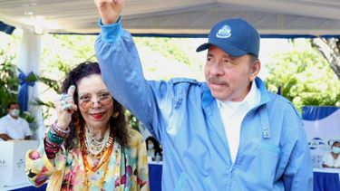 Daniel Ortega y Rosario Murillo tras votar en Nicaragua.