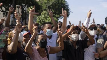 Protestas en Cuba en julio de 2021.