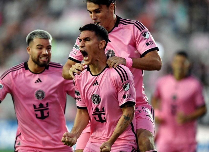 Matías Rojas, del Inter Miami, celebra luego de anotar un gol ante el Toronto FC, el 8 de agosto de 2024.