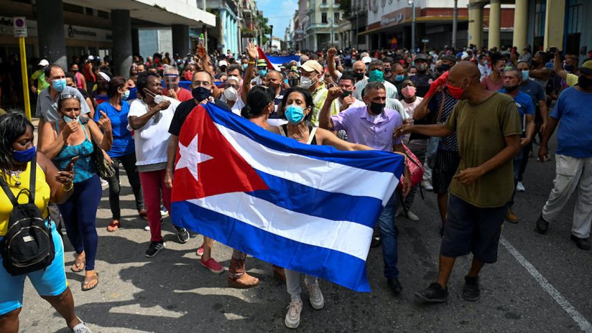 Manifestación en Cuba.